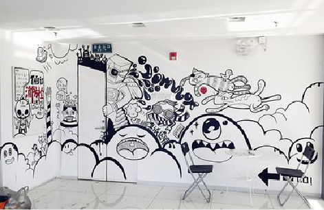 宝鸡手绘墙并非传统涂鸦。